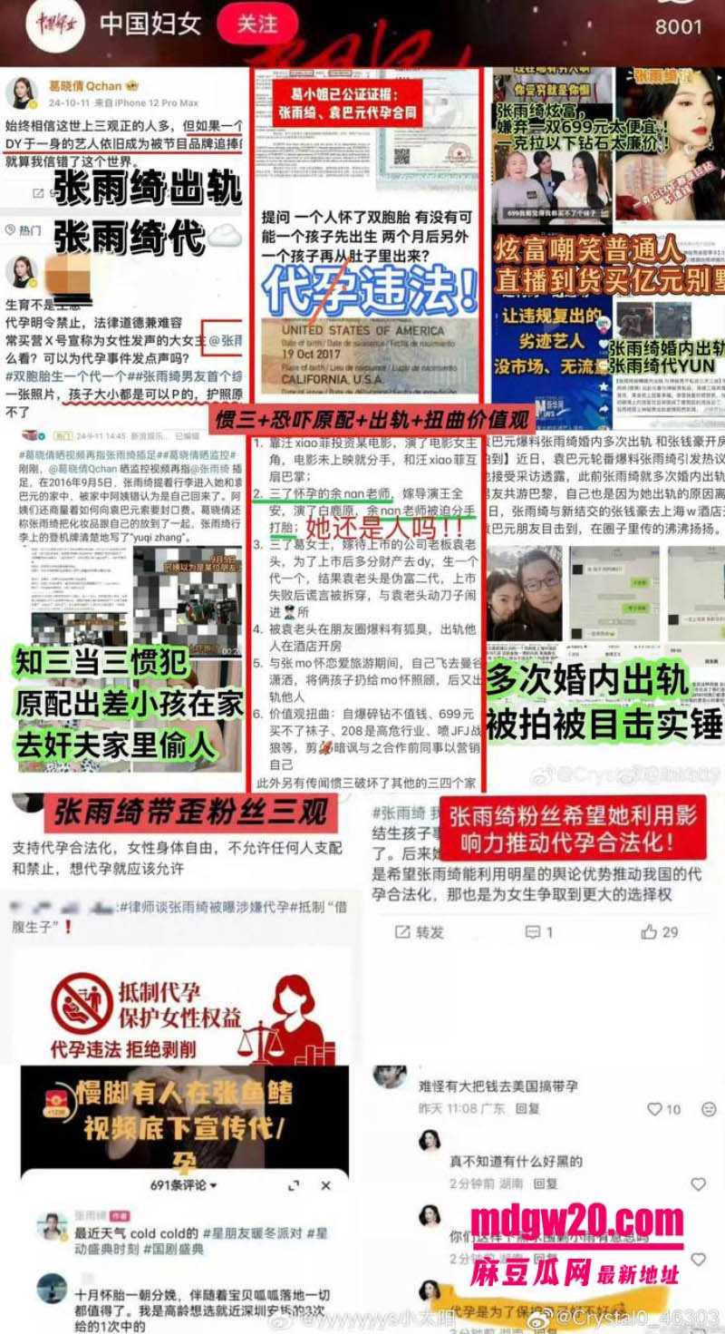 内地女明星张雨绮再被点名 被葛晓倩再次公开发文直指张雨绮代孕 因深陷争议彻底和影视圈无缘
