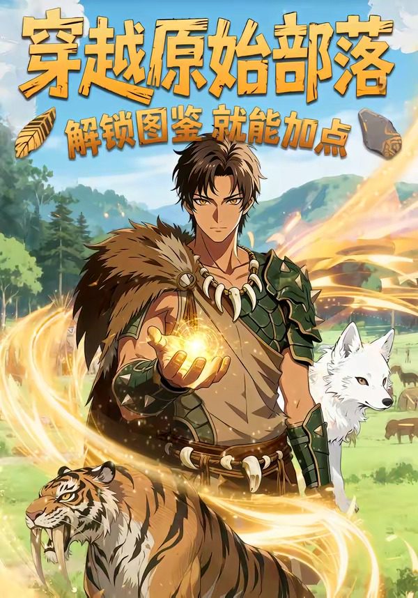 Áp phích cho 穿越原始部落，解锁图鉴就能加点