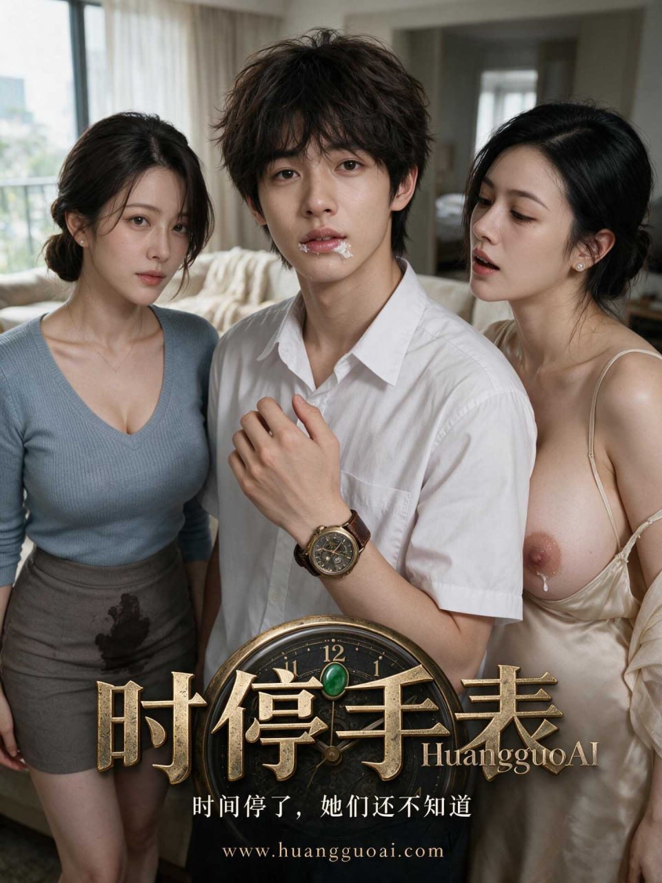 AI成人短剧 时停手表 第6集 熟女姑妈与母亲在时停瞬间的肉欲沦陷