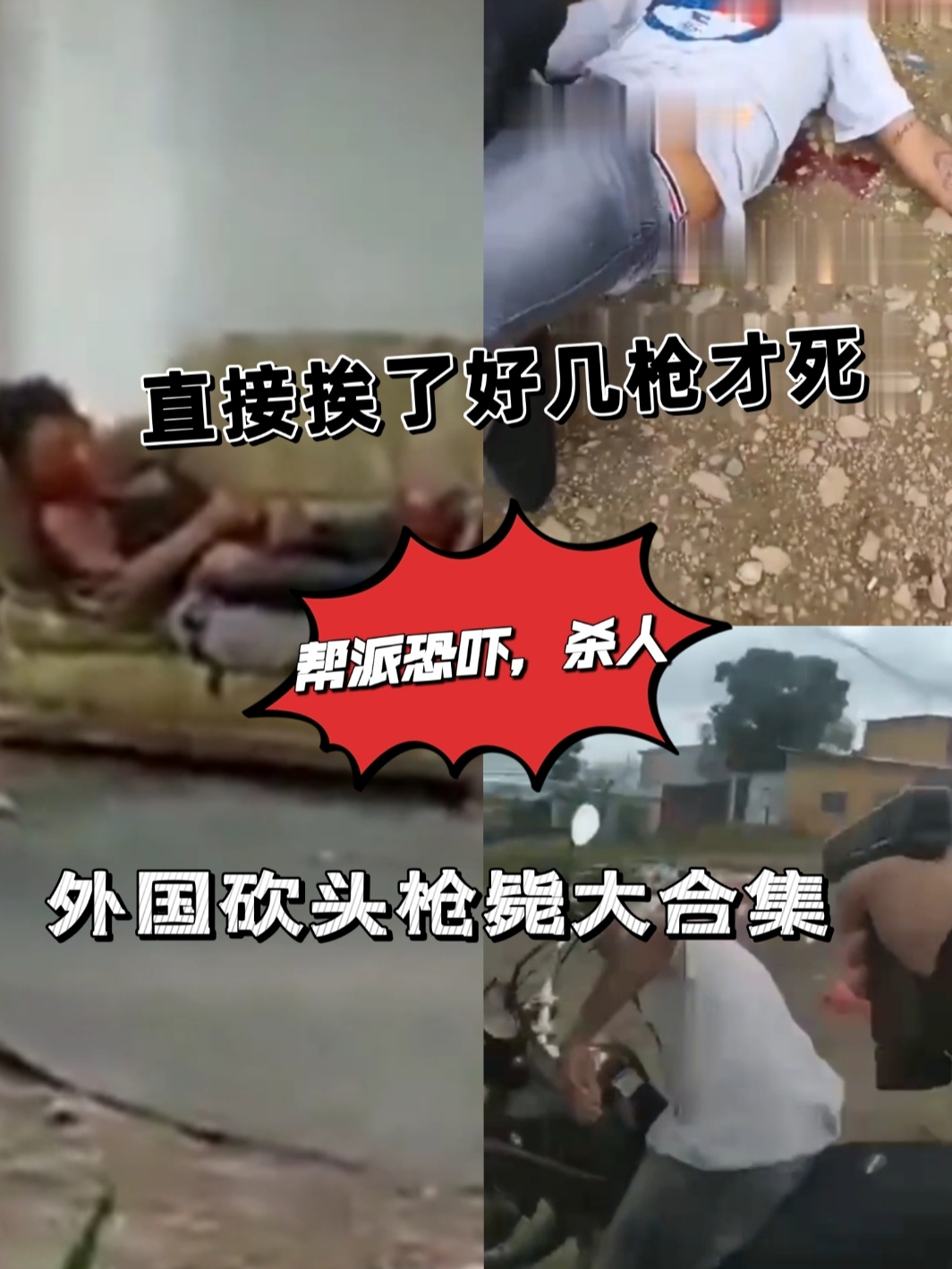 Плакат для 外国砍头枪毙大合集，血腥慎入，挨了好几枪才死，是真惨