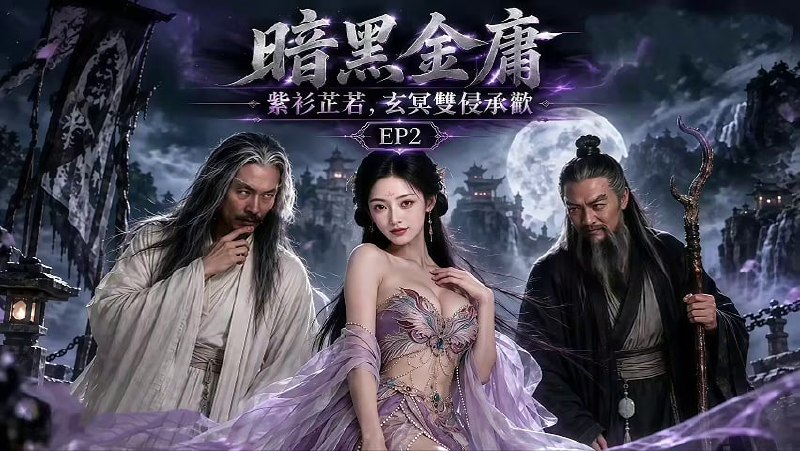 AI成人短剧 暗黑金庸 第2集 紫衫芷若玄冥双侵承欢激情无限的拉扯